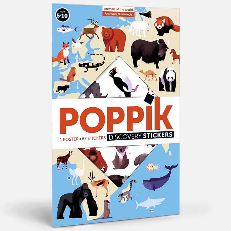 Poppik nalepke živali sveta 7 Poppik Discovery plakat nalepke živali sveta